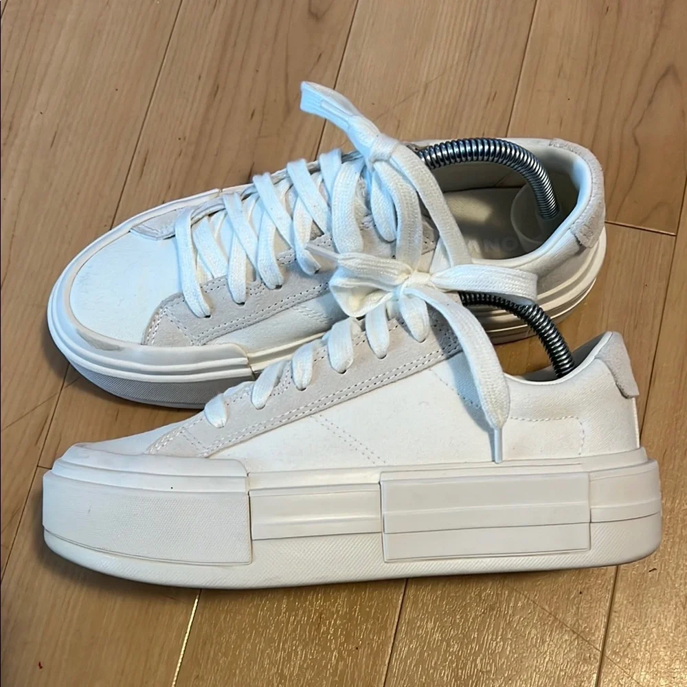 Converse Cream Platform Sneakers with Chunky Sole